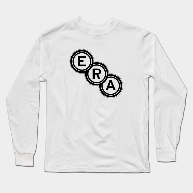 ERA (English Racing Automobiles) emblem (1933-1954) - black print (looks just right on old english white !) Long Sleeve T-Shirt by retropetrol